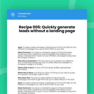 quickly generate leads without a landing page
