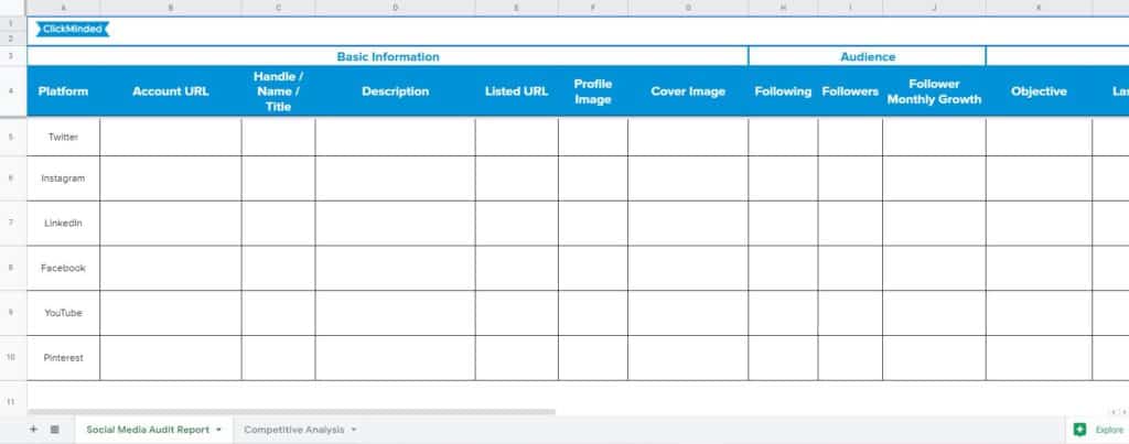 A Comprehensive Social Media Audit Template For 2023 ClickMinded