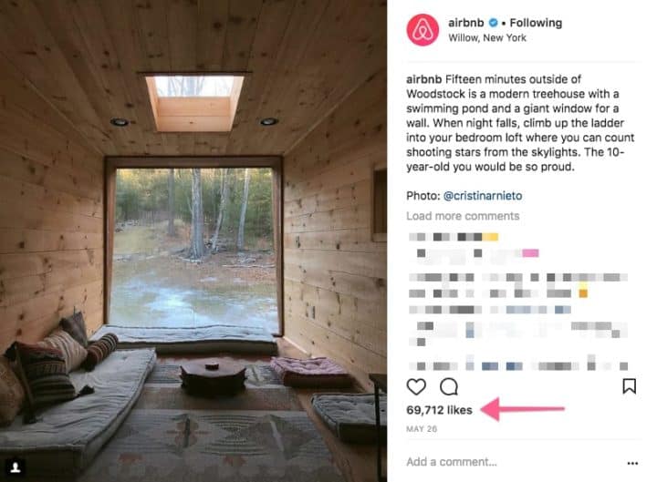 airbnb instagram example